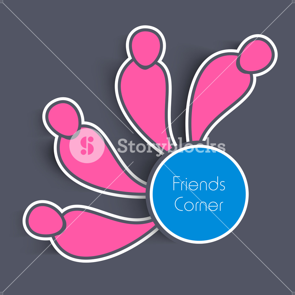 1000x1000 Happy Friendship Day Concept With Pink Silhouette Of Friends