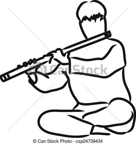 444x470 Vectors Of Indian Musician Playing Flute