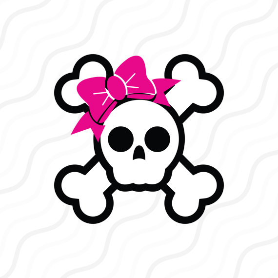 570x570 Skull With Bow Svg, Pirate Skull Svg, Bow Svg Cut Table Design,svg