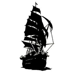 236x236 Stickerbrand Vinyl Wall Decal Sticker Pirate Ship Silhouette