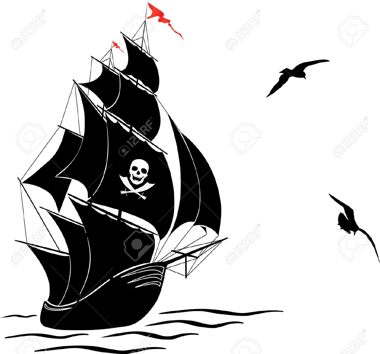 Free Pirate Ship Silhouette Clip Art Download Free Pi - vrogue.co