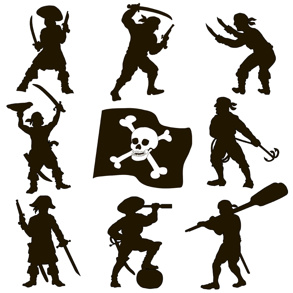 1000x1000 Silhouette Piracy Royalty Free Clip Art