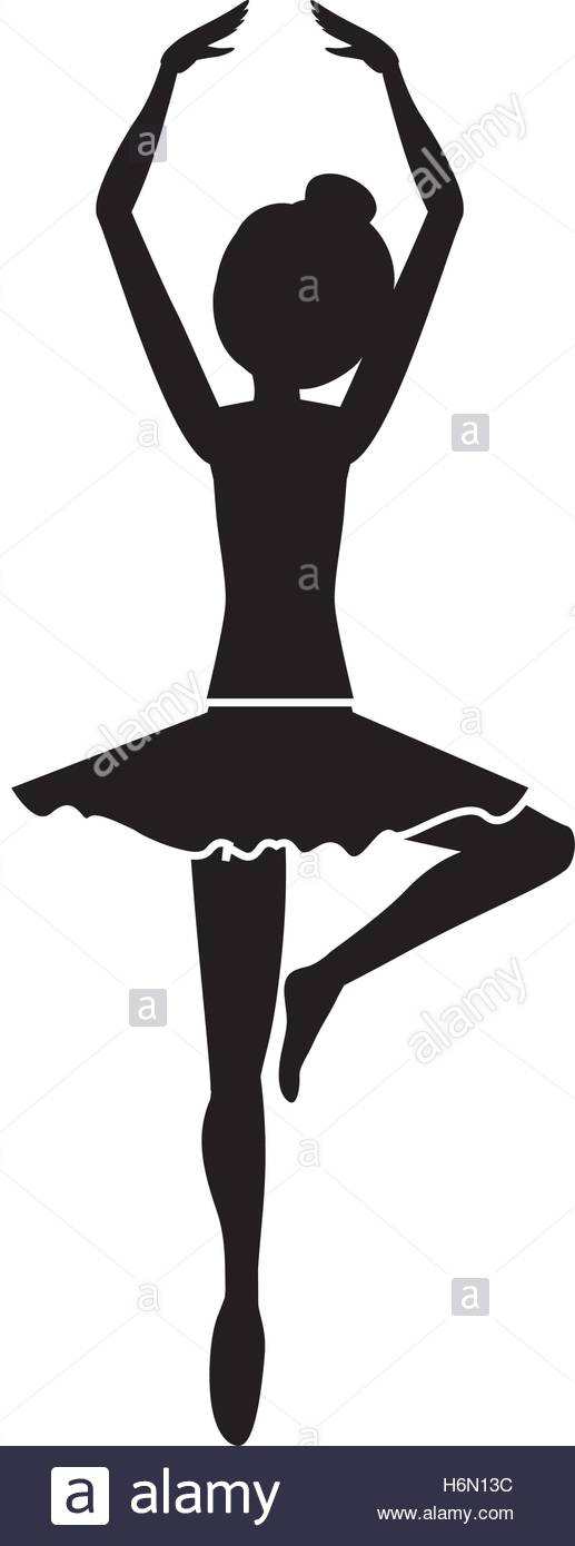 517x1390 Silhouette With Dancer Pirouette Fifth Position Vector