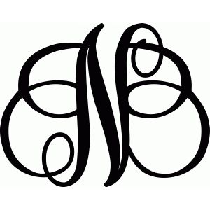 300x300 Monogram Letter N Silhouette Design, Silhouettes And Cricut