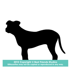 300x300 American Pit Bull Silhouette Gifts, Stationery, Address Labels