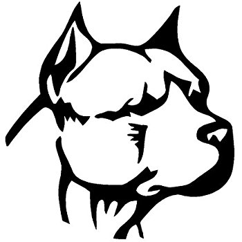 350x350 Pitbull Head White Decal Car Laptop Window Vinyl White