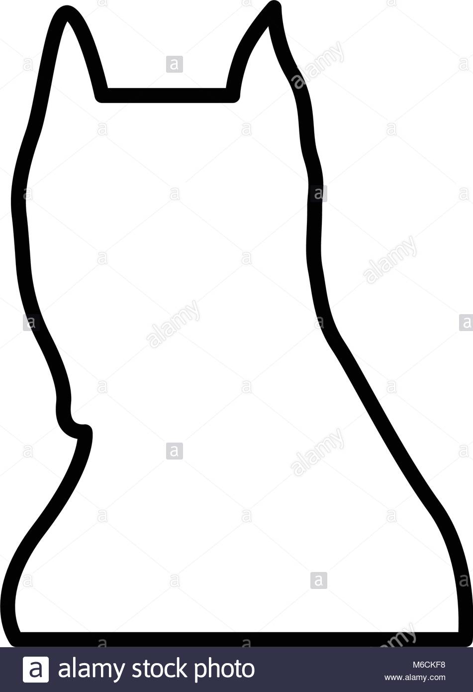 951x1390 Pitbull Face Silhouette Outline On White Background Stock Vector