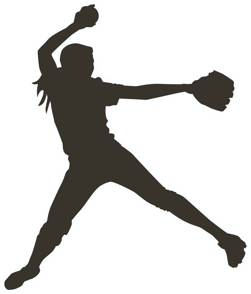 854x1000 Girl Softball Pitcher Clipart