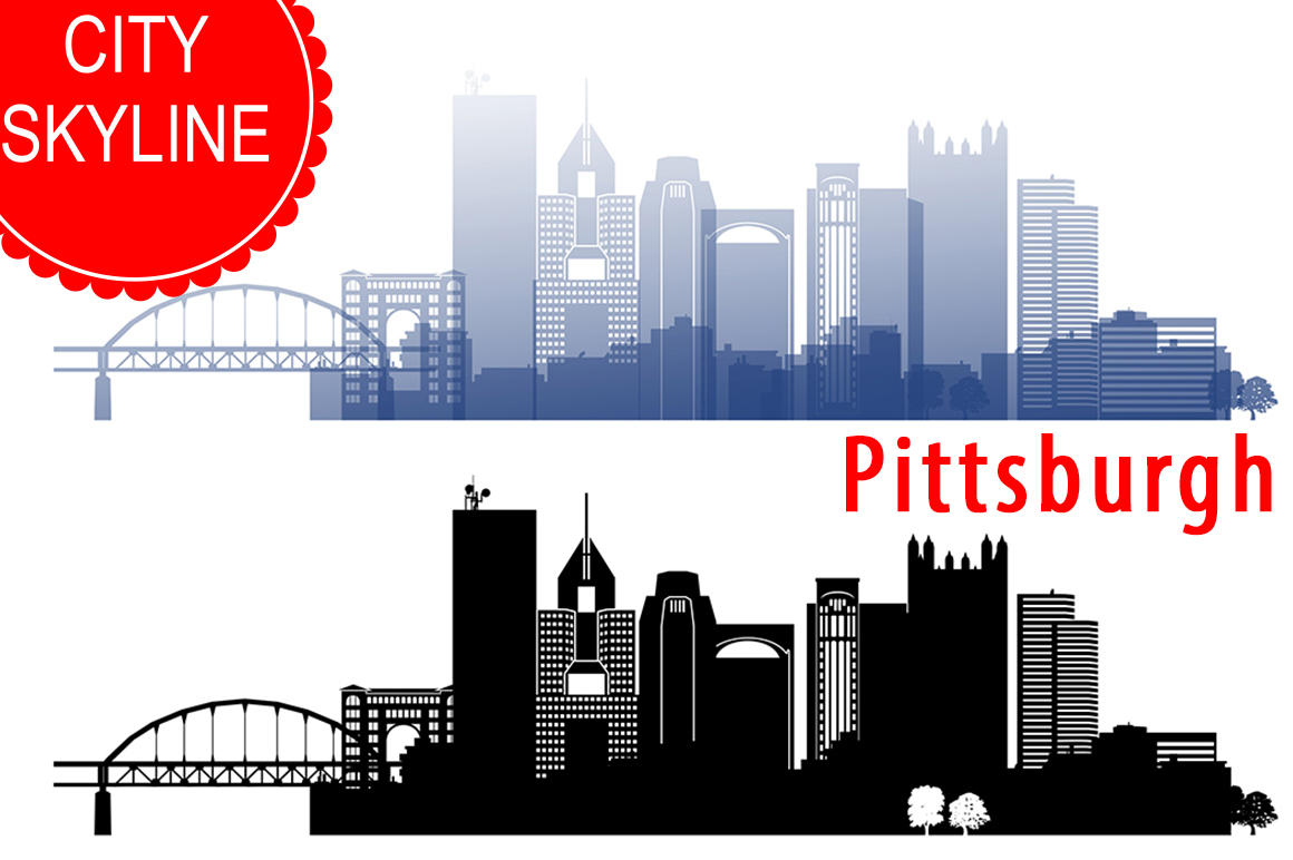 1160x772 Pittsburgh Vector, Pennsylvania Skyline Design Bundles