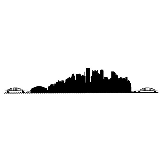 570x570 Pittsburgh City Skyline Silhouette Wall Decal Custom Vinyl