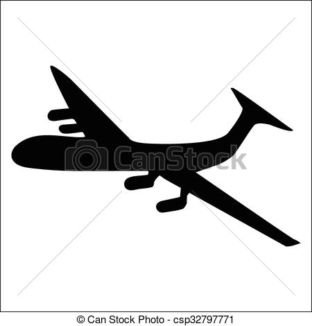 450x470 Planes Black Silhouette Isolated On White Background Vectors