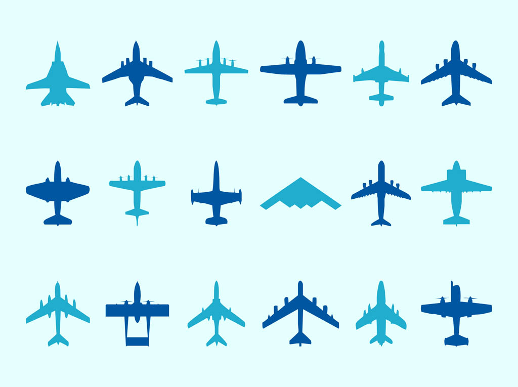 1024x765 Airplane Silhouettes Set Vector Art Amp Graphics