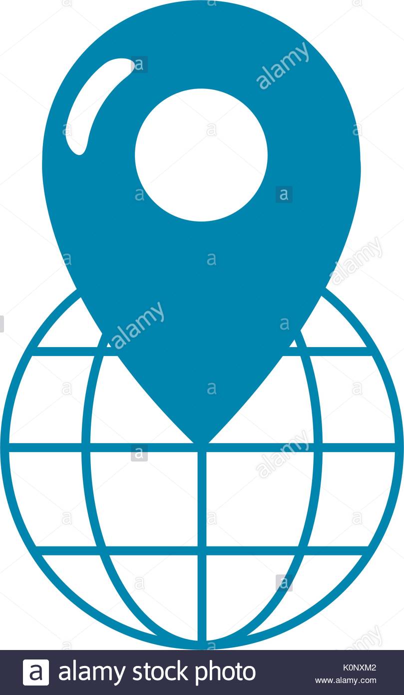 809x1390 Silhouette Global Earth Planet With Location Symbol Stock Vector