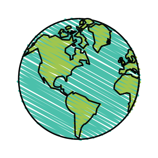 550x550 Colorful Crayon Silhouette Of Planet Earth