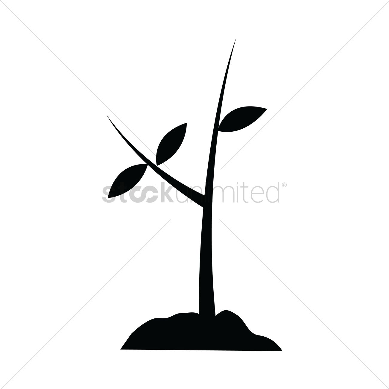 1300x1300 Silhouette Of Plant Vector Image