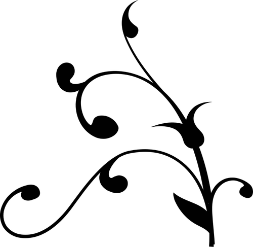 500x487 Vector Clip Art Of Twisted Plant Silhouette Public Domain Vectors