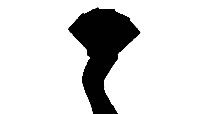 852x480 Male Hand Holding Playing Cards Isolated Black Silhouette