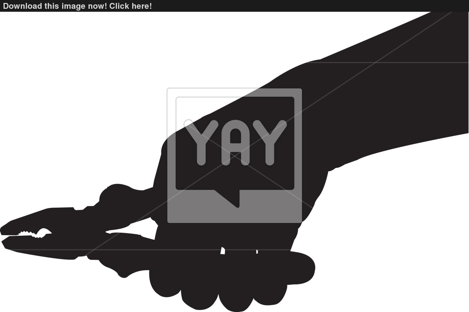 1600x1065 Hand Hold Pliers Silhouette Vector Vector