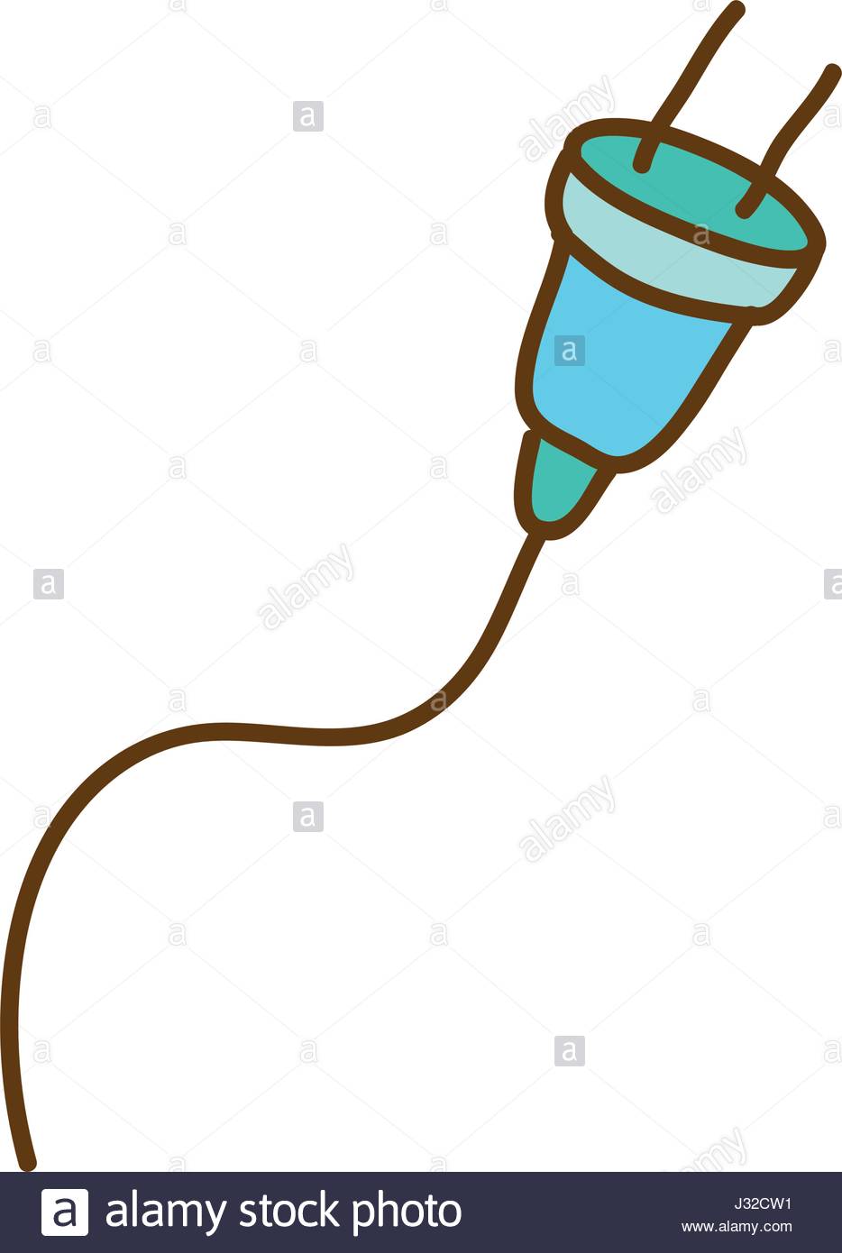 934x1390 Light Colored Hand Drawn Silhouette Of Plug Connector With Cord