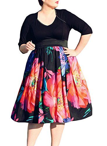 367x500 Farysays Womens Floral Printed High Waist A Line Skirt Flared