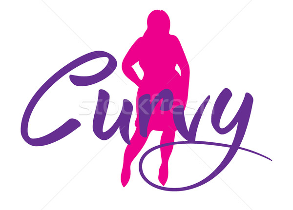 600x431 Logo Plus Size Woman. Curvy Symbol. Vector Illustration Vector