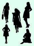 119x160 Plus Size Woman Gesture Silhouette 03. Good Use For Symbol, Logo