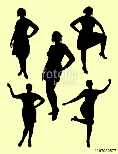 382x500 Plus Size Woman Silhouette 04. Good Use For Symbol, Logo, Web Icon