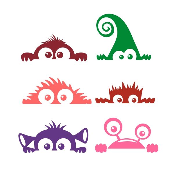 600x600 Monster Decal Cuttable Design Cut File. Vector, Clipart, Digital