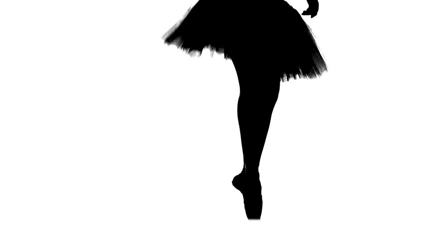 852x480 Silhouette Ballerina Dancing, Closeup On Legs And Shoes, Standing