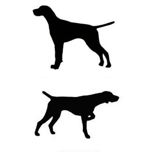 500x500 English Or German Shorthair Pointer Dog Profile Silhouette Window