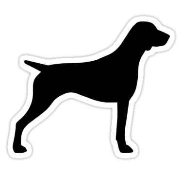 375x360 German Shorthaired Pointer Silhouette(S) Stickers By Jenn