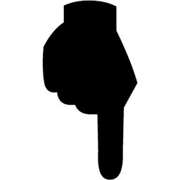 256x256 Black Down Pointing Backhand Index Emoji U 1f5a3