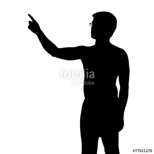500x500 Silhouette Business Man With Hand Pointing, Vector Format Stock