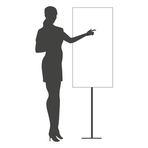 512x512 Businesswoman Pointing Board Silhouette