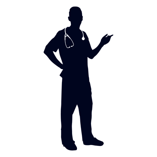 512x512 Doctor Pointing Silhouette
