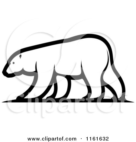 450x470 Clipart Of A Walking Polar Bear In Profile