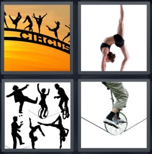 298x300 4 Pics 1 Word Answer For Circus, Gymnast, Perform, Tightrope
