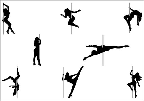 502x352 Pole Dancer Silhouette Vector