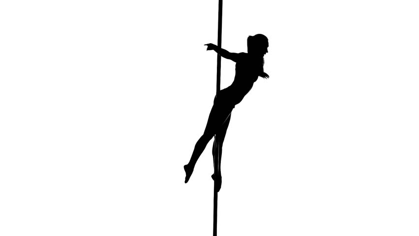 852x480 One Caucasian Woman Pole Dancer Dancing In Silhouette Studio