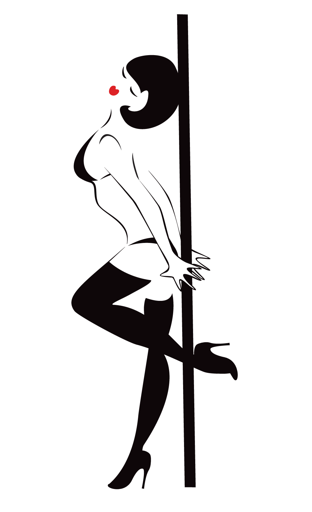 1002x1644 Pole Dance Silhouette Cartoon