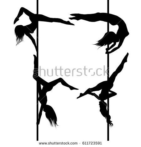 450x470 Pole Dance Silhouette