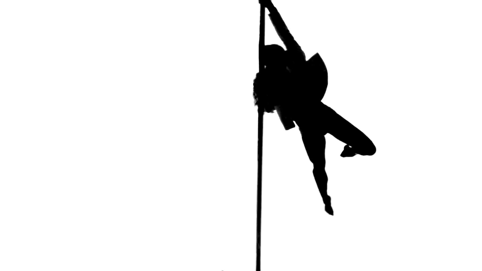 1920x1080 One Caucasian Woman Pole Dancer Dancing In Silhouette Studio