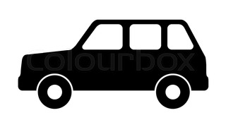 320x170 Silhouette Of A Police Car. Vector Illustration. Stock Vector
