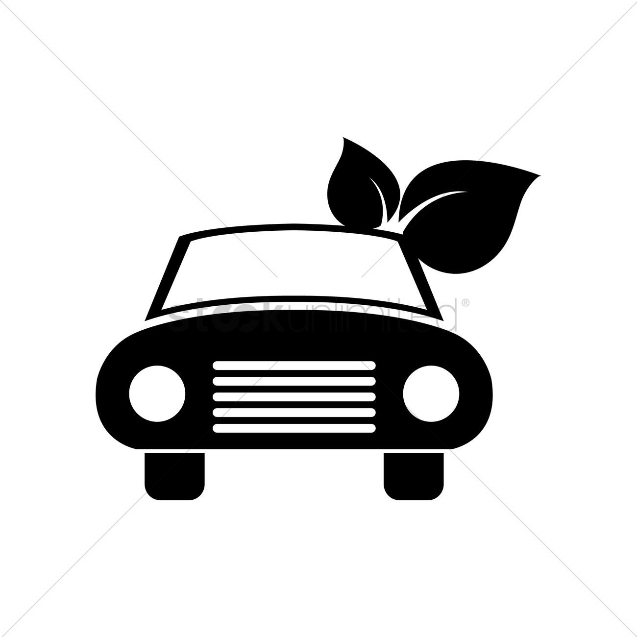 1300x1300 Silhouette Of Car And Sprout Vector Image