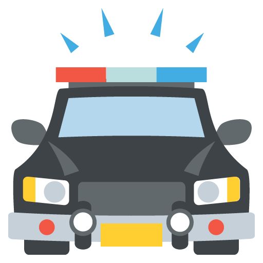 512x512 Oncoming Police Car Emoji Vector Icon Free Download Vector Logos