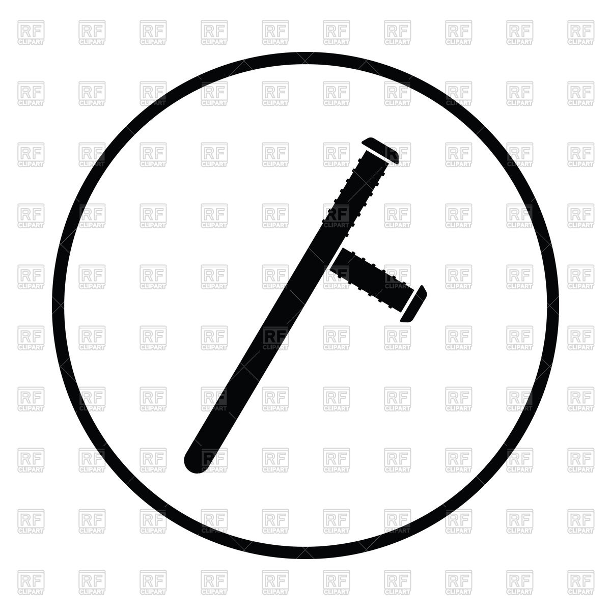 1200x1200 Silhouette Of Police Baton Icon Royalty Free Vector Clip Art Image