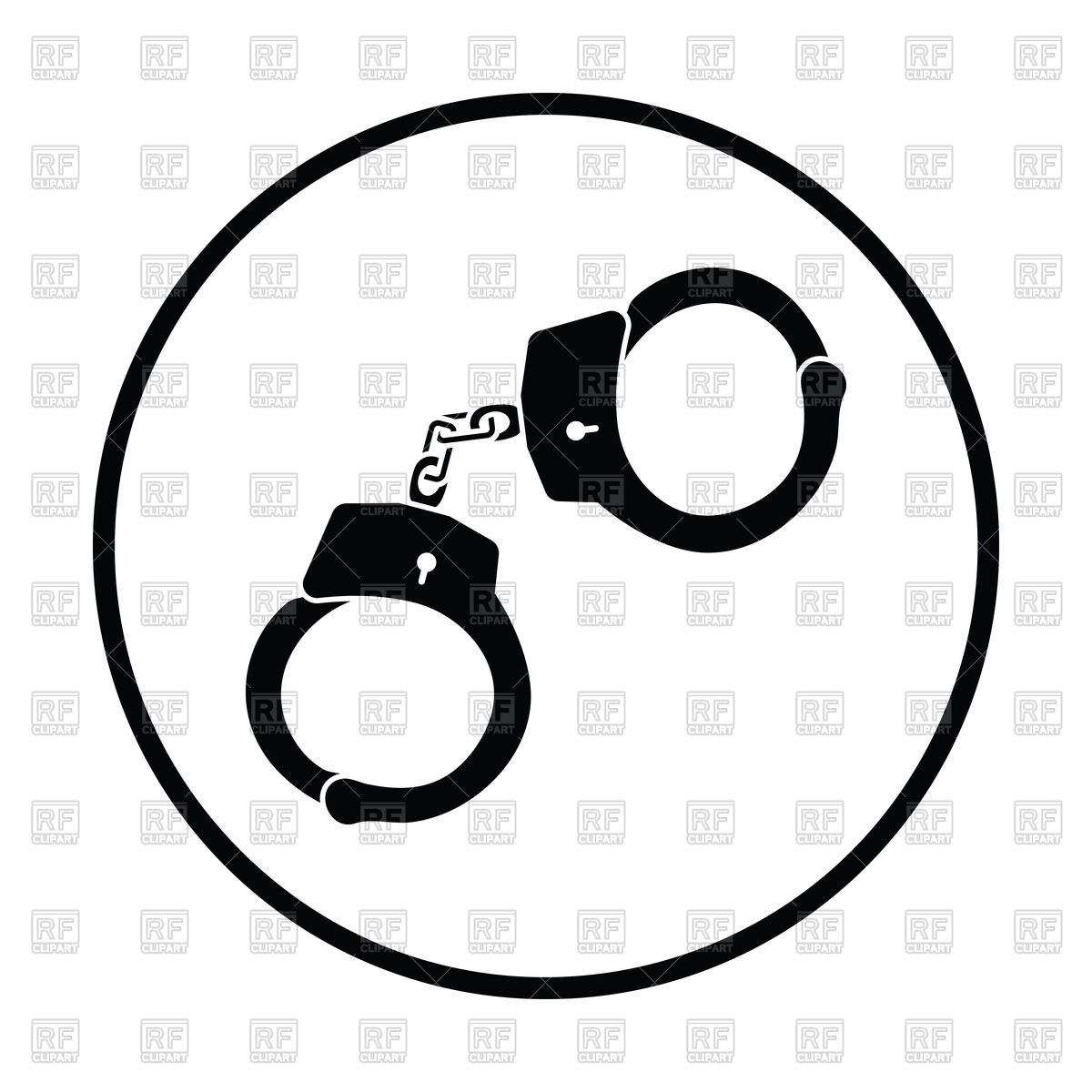 1200x1200 Thin Circle Design Of Police Handcuff Icon Royalty Free Vector