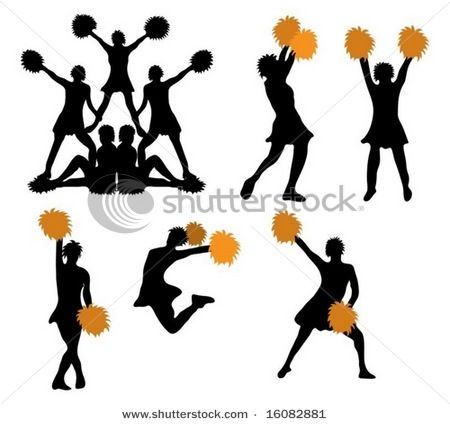 450x424 Pictures Of Cheerleaders In Silhouette, Somewhat Orange Pom Poms