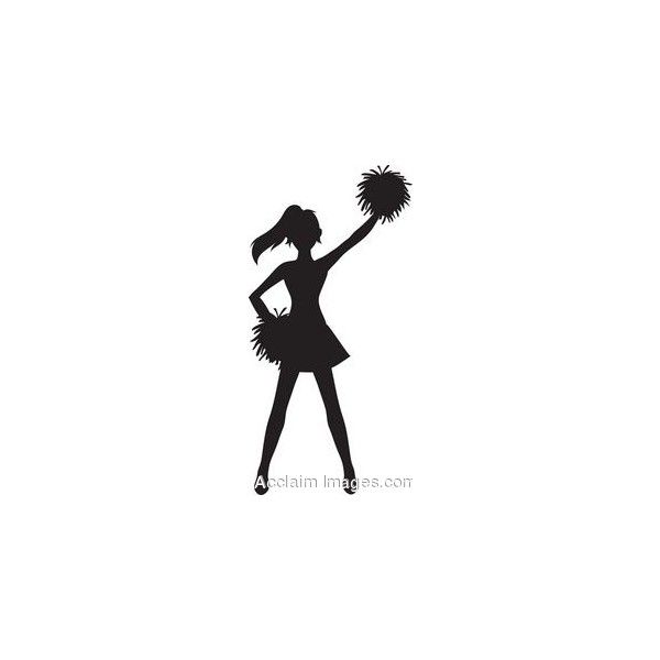 600x600 Clip Art Of A Cheerleader Silhouette With Pom Poms Found