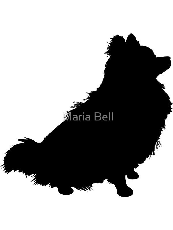 600x800 Pomeranian Silhouette Stickers By Maria Bell Redbubble